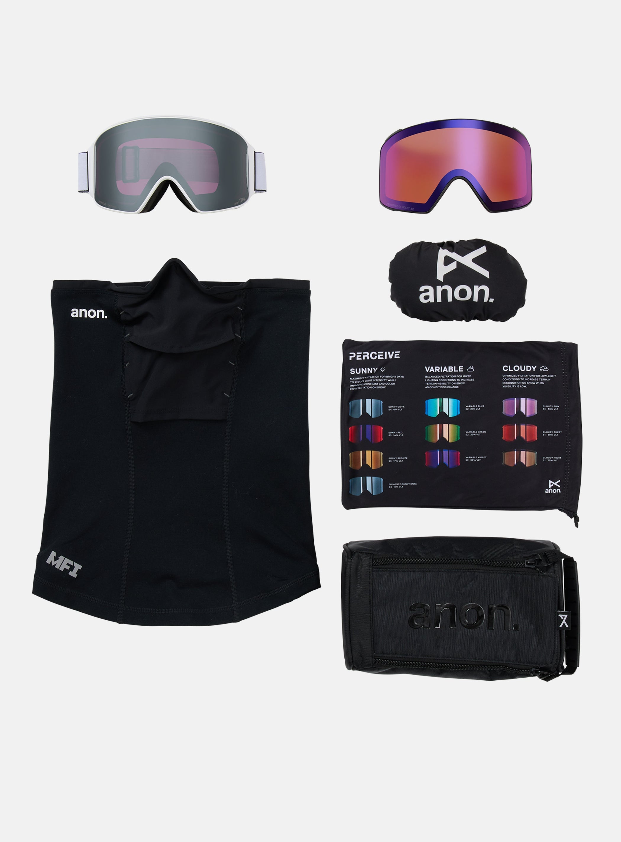 Anon M4 Goggles (Cylindrical) + Bonus Lens + Face Mask | Anon Anon M4 Goggles (Cylindrical) + Bonus Lens + Face Mask | Anon