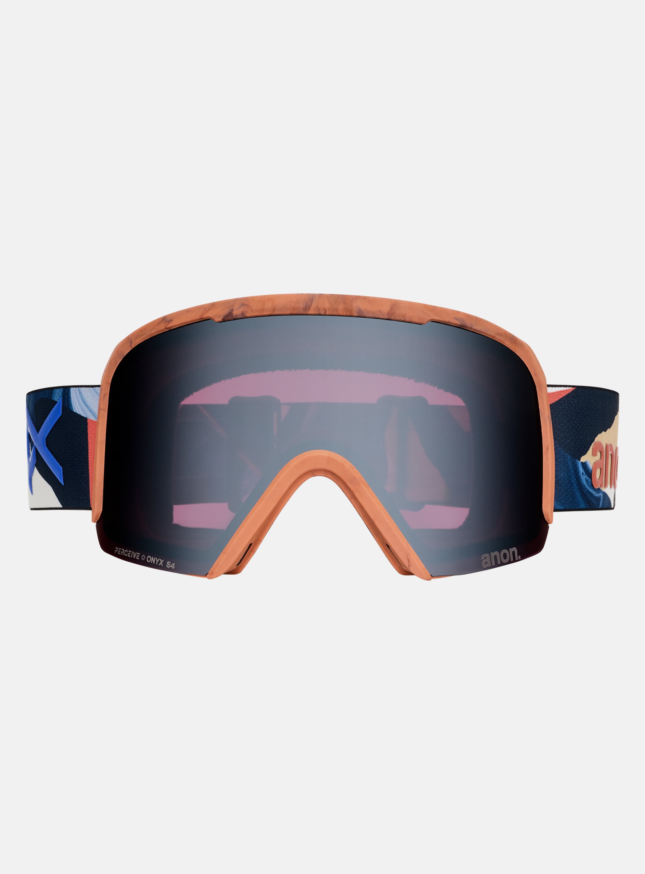 Anon Nesa Goggles + Bonus Lens + MFI® Face Mask | Frame: Marble Collage, Lens: Perceive Variable Blue (21% / S2), Spare Lens: Perceive Cloudy Pink (53% / S1)
