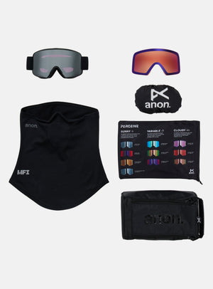 Anon M6S Goggles + Bonus Lens + MFI® Face Mask | Frame: Smoke, Lens: Perceive Sunny Onyx