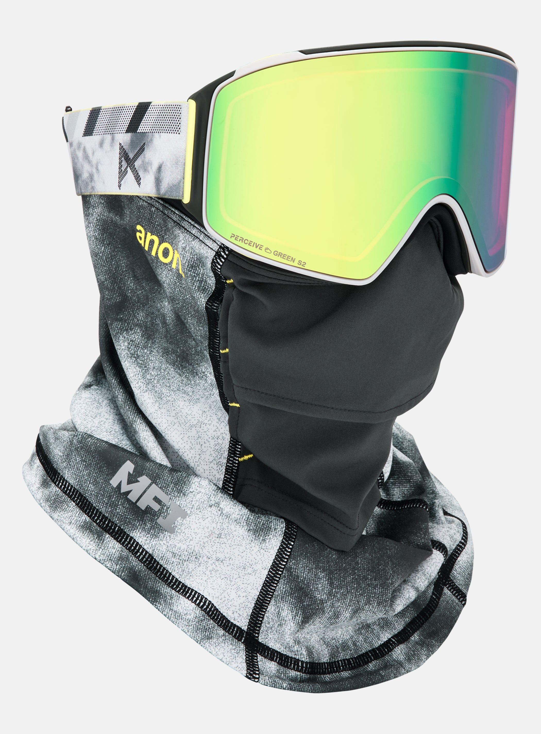 Anon M4 Goggles (Cylindrical) + Bonus Lens + MFI® Face Mask | Frame: Tilt Shift, Lens: Perceive Variable Green