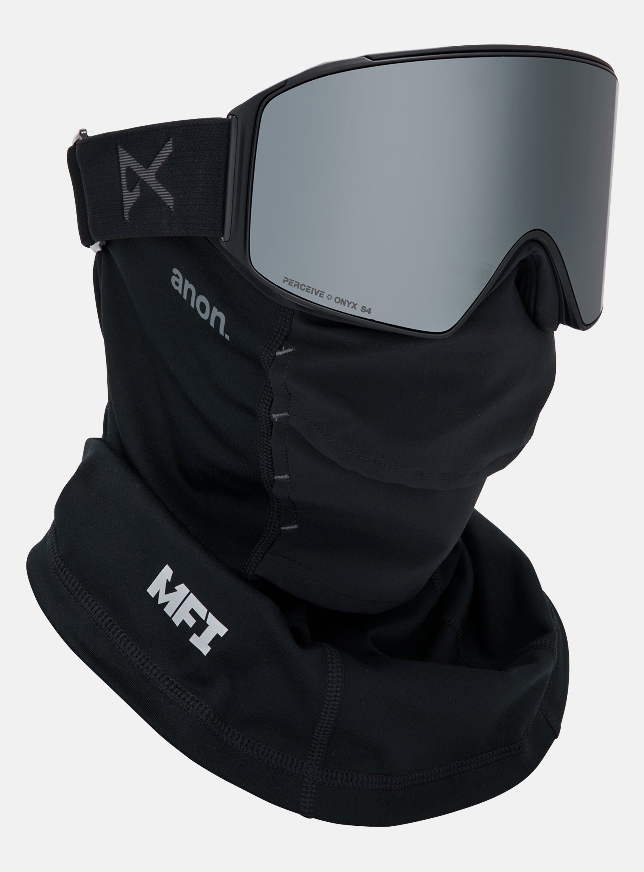 Anon M4 Goggles (Cylindrical) + Bonus Lens + MFI® Face Mask | Frame: Smoke, Lens: Perceive Sunny Onyx