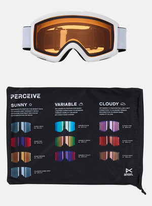 Anon Helix 2.0 Goggles (Non-Mirror) | Frame: White, Lens: Amber