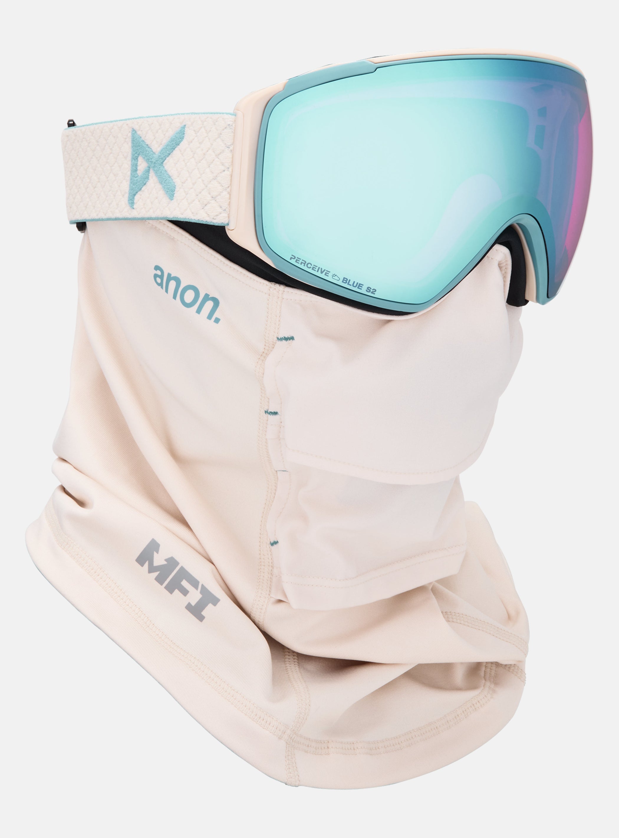 Anon M4S Goggles (Toric) + Bonus Lens + MFI® Face Mask | Frame: Oat, Lens: Perceive Variable Blue