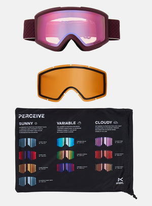 Anon Helix 2.0 Goggles + Bonus Lens | Frame: Deep Cherry, Lens: Perceive Cloudy Pink