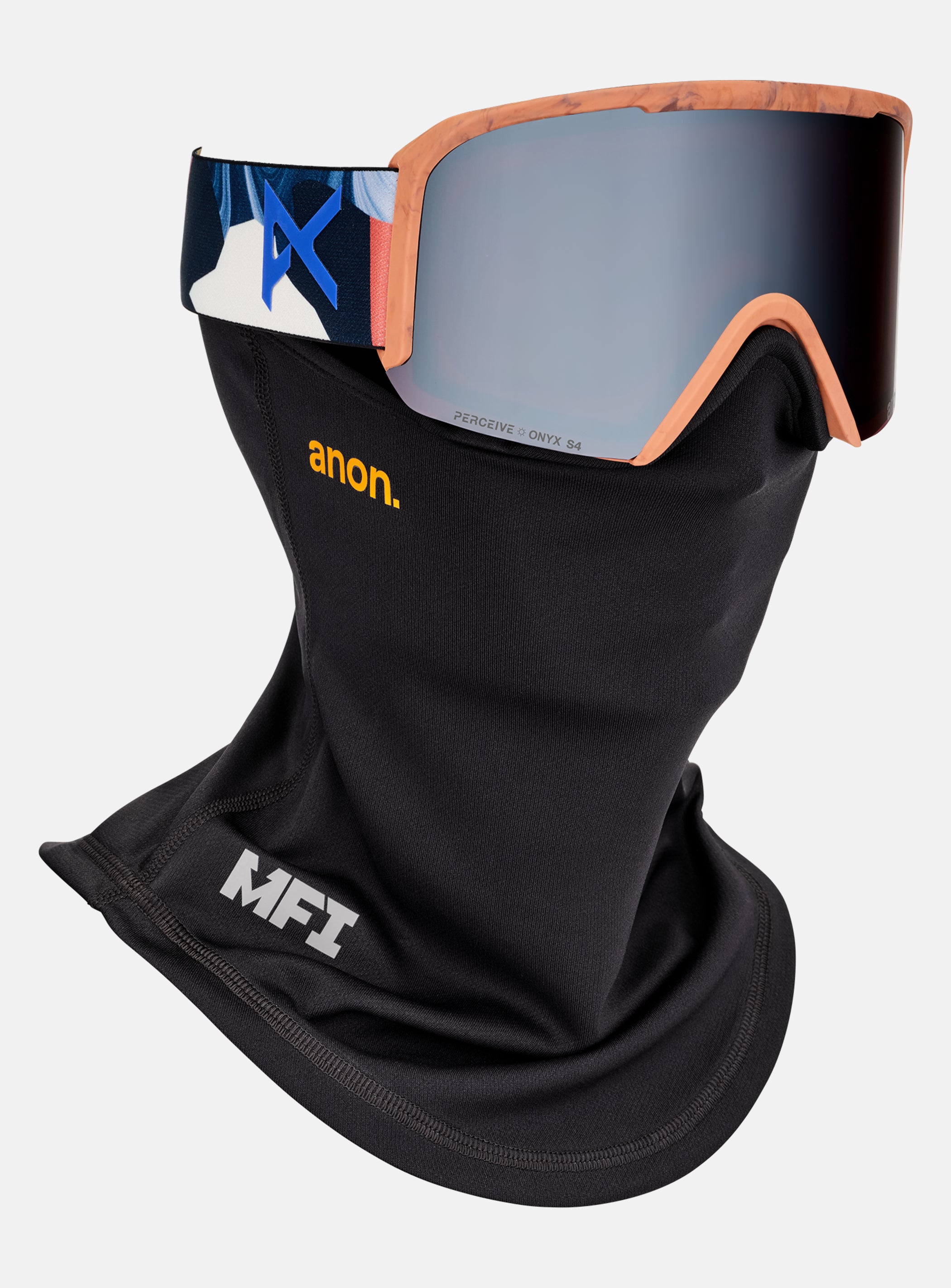 Anon Nesa Goggles + Bonus Lens + MFI® Face Mask | Frame: Marble Collage, Lens: Perceive Variable Blue (21% / S2), Spare Lens: Perceive Cloudy Pink (53% / S1)
