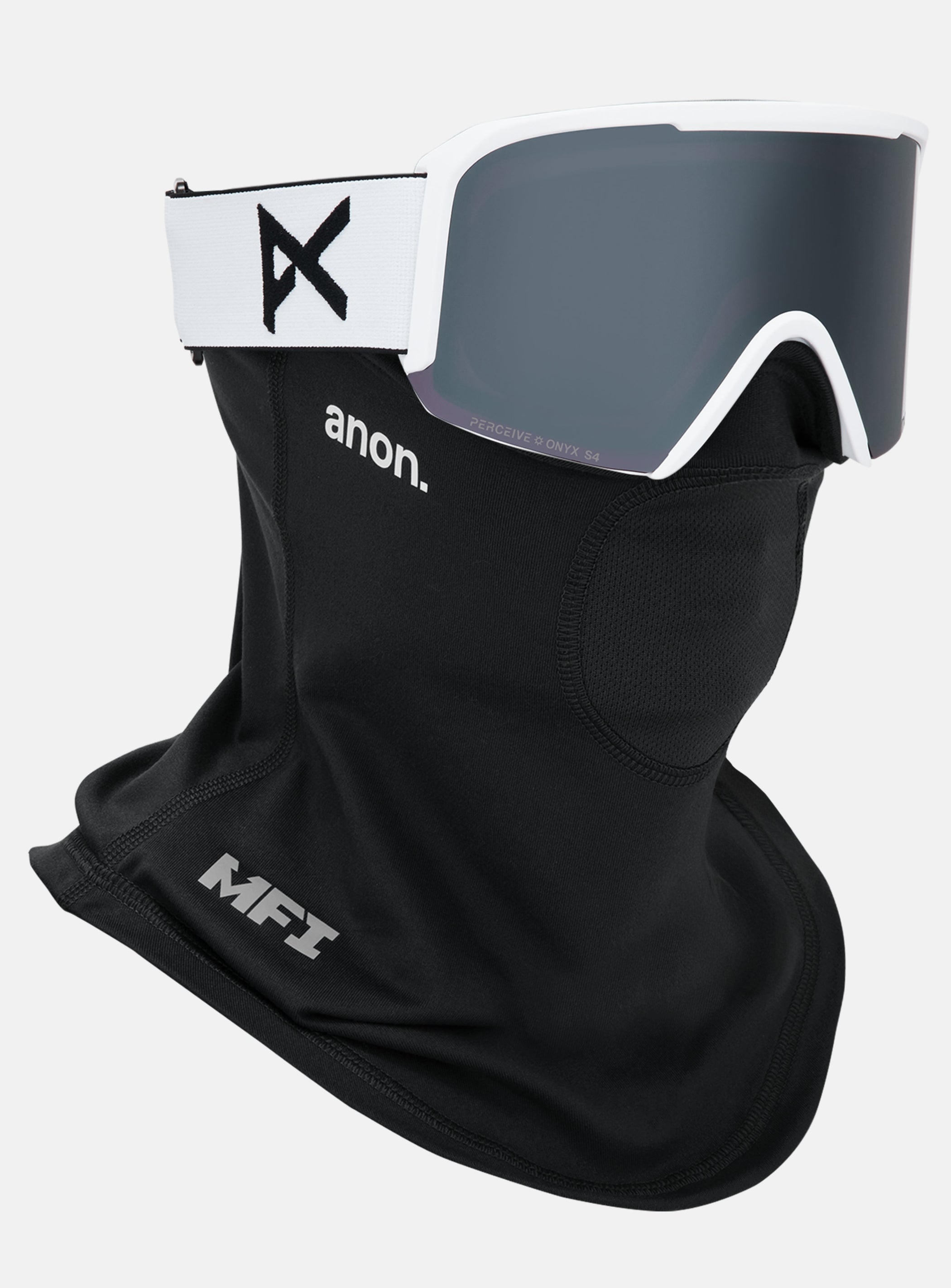 Anon Nesa Goggles + Bonus Lens + MFI® Face Mask | Frame: White, Lens: Perceive Sunny Onyx