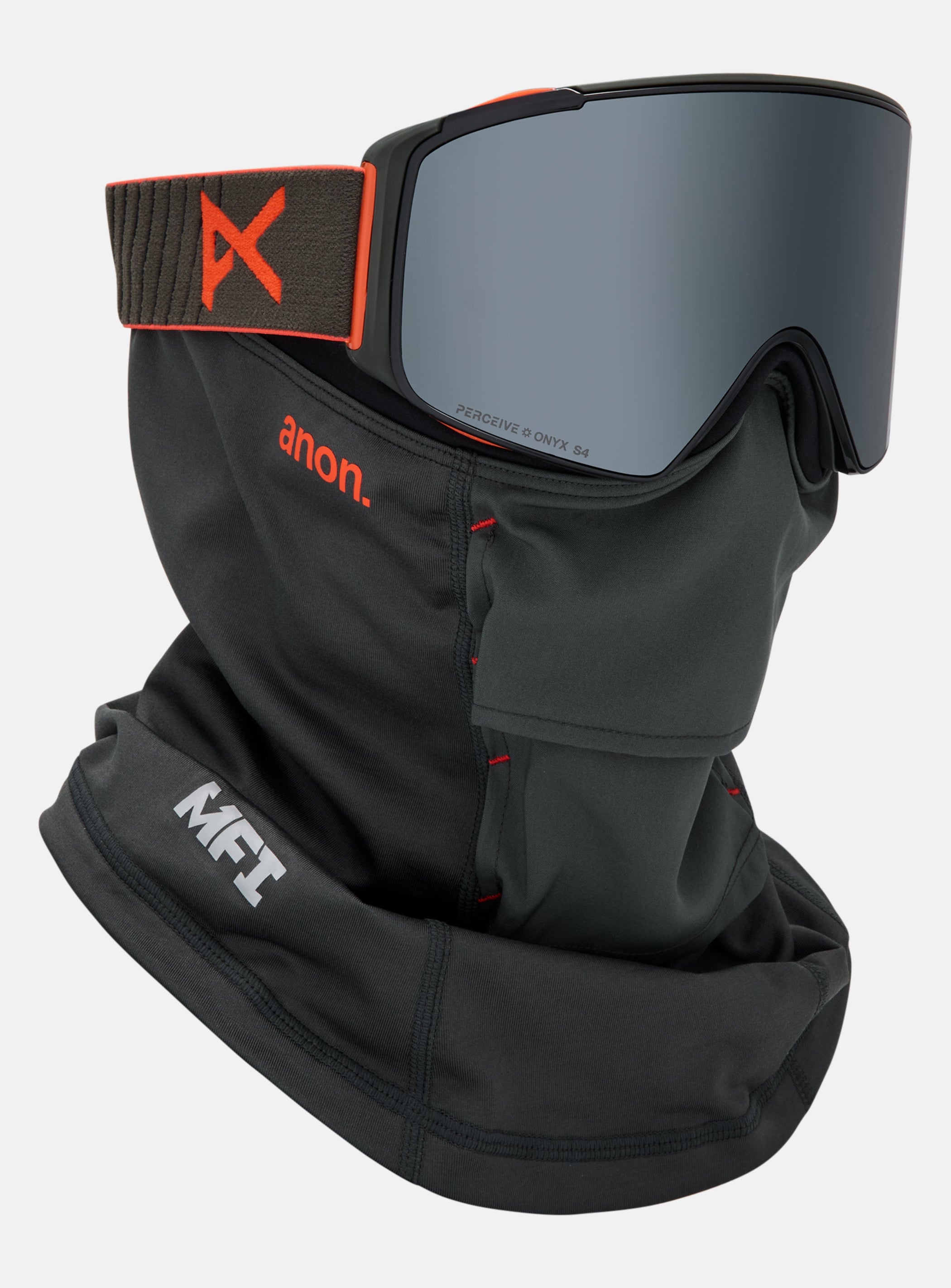 Anon M4S Goggles (Cylindrical) + Bonus Lens + MFI® Face Mask | Frame: Fiesta Red, Lens: Perceive Sunny Onyx