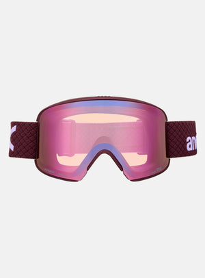Anon M6 Goggles + Bonus Lens + MFI® Face Mask | Frame: Deep Cherry, Lens: Perceive Cloudy Pink