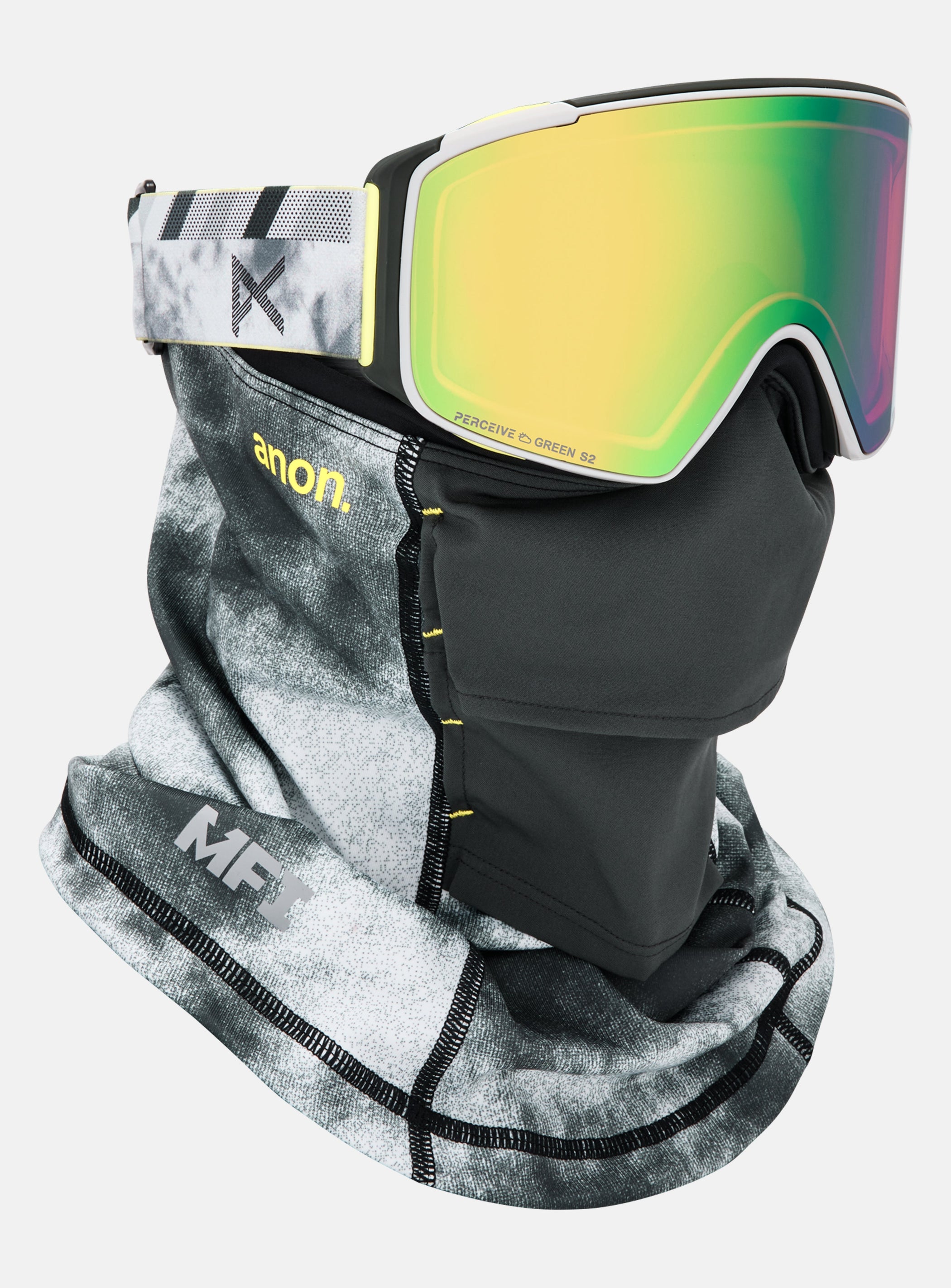 Anon M4S Goggles (Cylindrical) + Bonus Lens + MFI® Face Mask | Frame: Tilt Shift, Lens: Perceive Variable Green