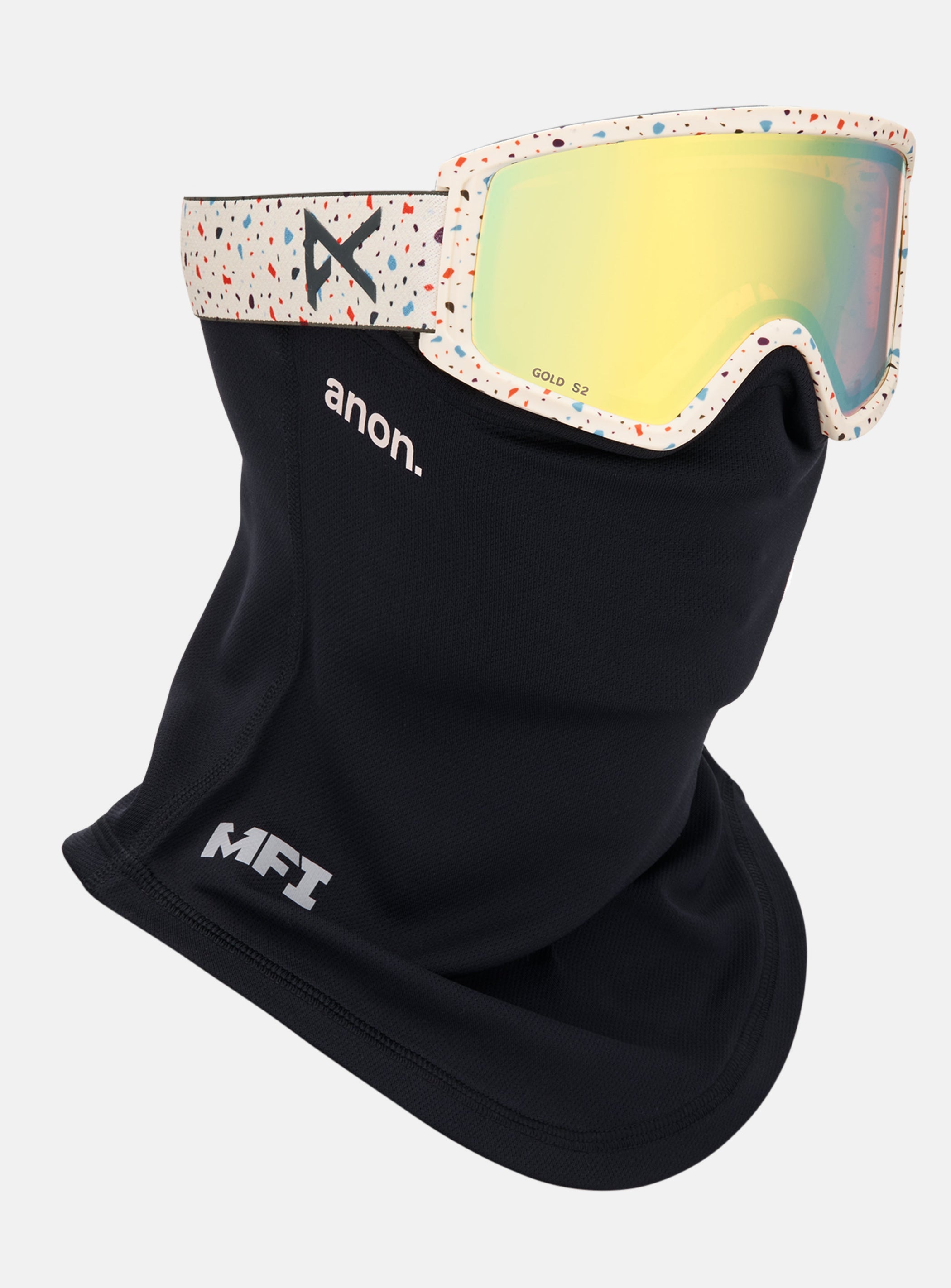 Anon Tracker 2.0 Goggles + MFI® Face Mask | Frame: Speckles, Lens: Gold Amber