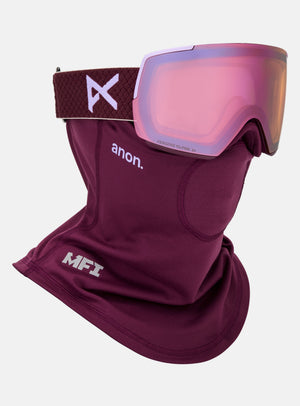 Anon M5 Goggles + Bonus Lens + MFI® Face Mask | Frame: Deep Cherry, Lens: Perceive Cloudy Pink