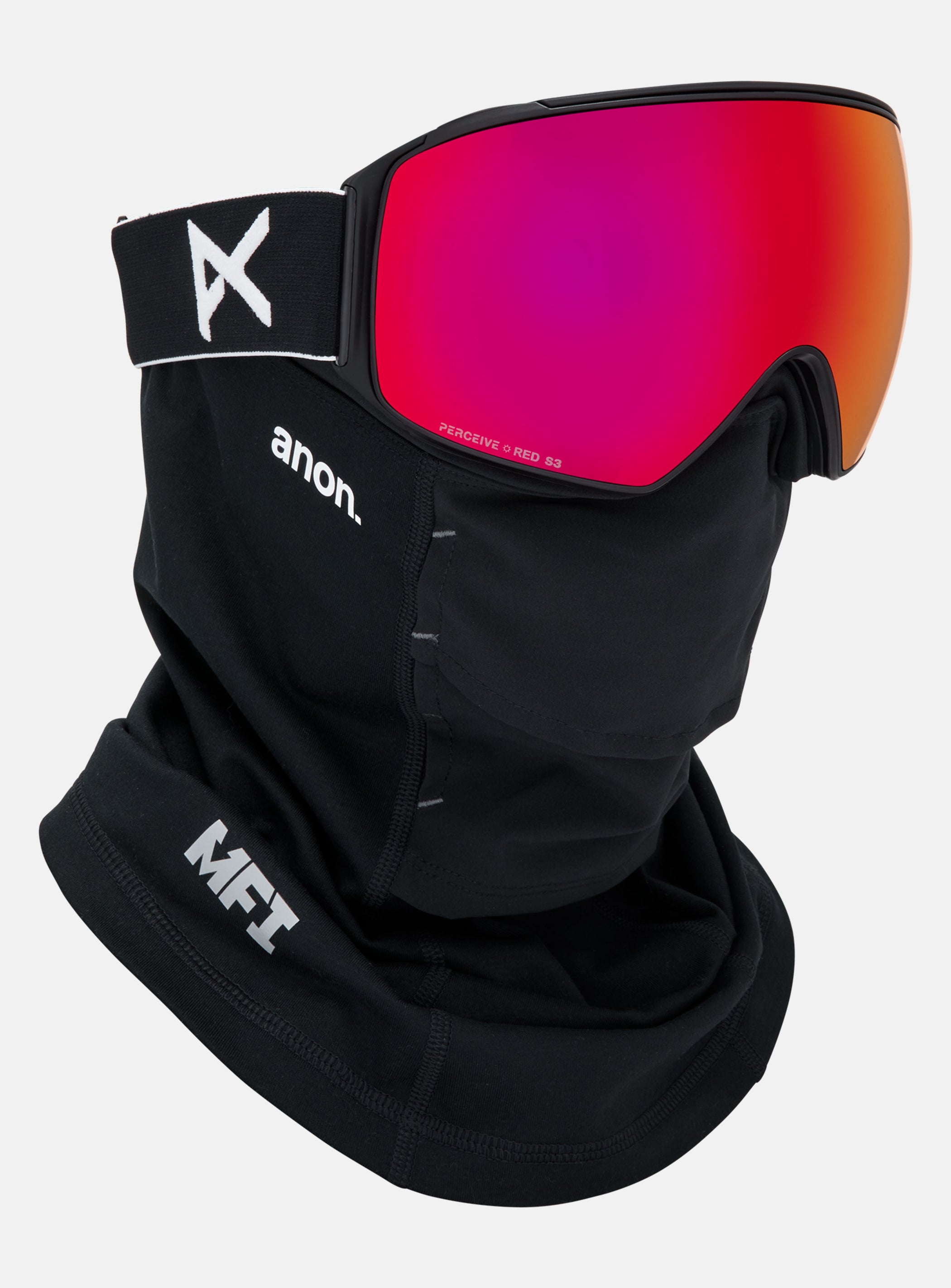 Anon M4 Goggles (Toric) + Bonus Perceive Lens + MFI® Face Mask | Frame: Black, Lens: Perceive Sunny Red