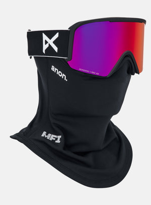 Anon Nesa Goggles + Bonus Lens + MFI® Face Mask | Frame: Black, Lens: Perceive Sunny Red
