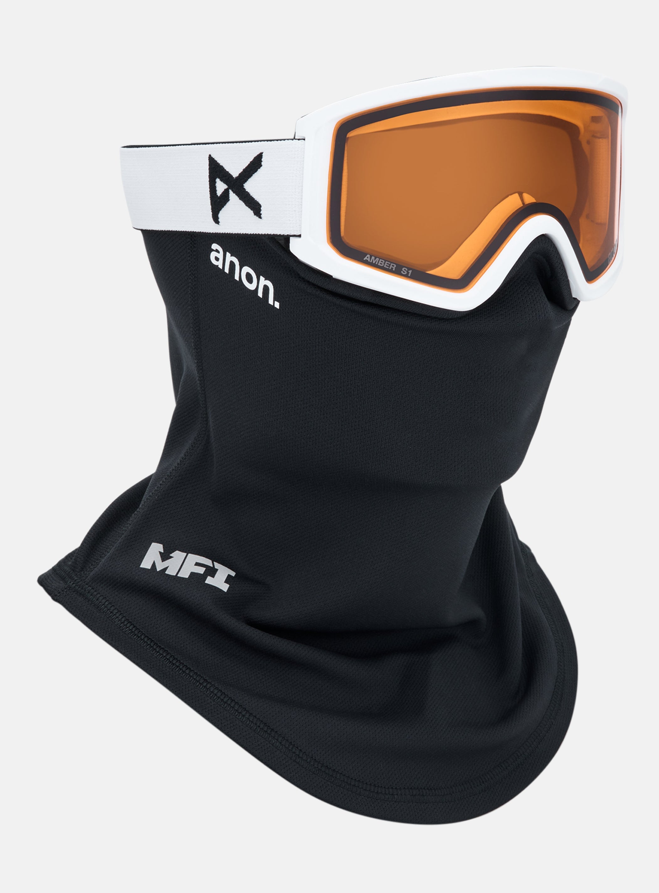 Anon Tracker 2.0 Goggles + MFI® Face Mask | Frame: White, Lens: Amber