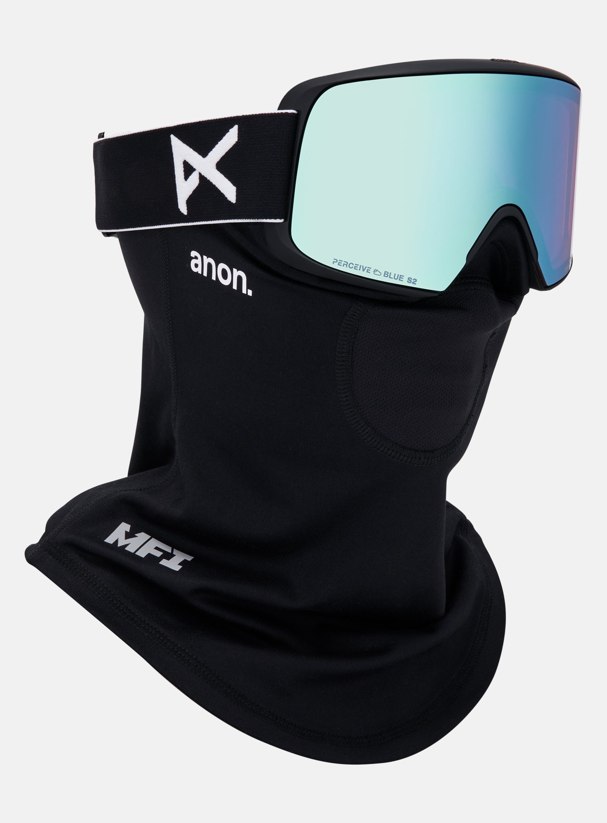Anon M6S Goggles + Bonus Lens + MFI® Face Mask | Frame: Black, Lens: Perceive Variable Blue