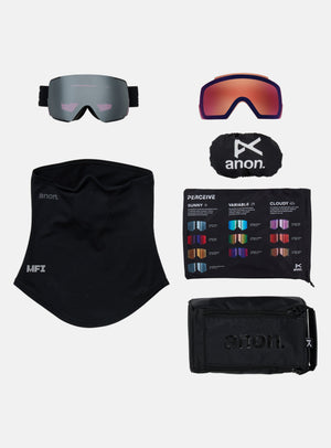 Anon M5S Goggles + Bonus Lens + MFI® Face Mask | Frame: Smoke, Lens: Perceive Sunny Onyx