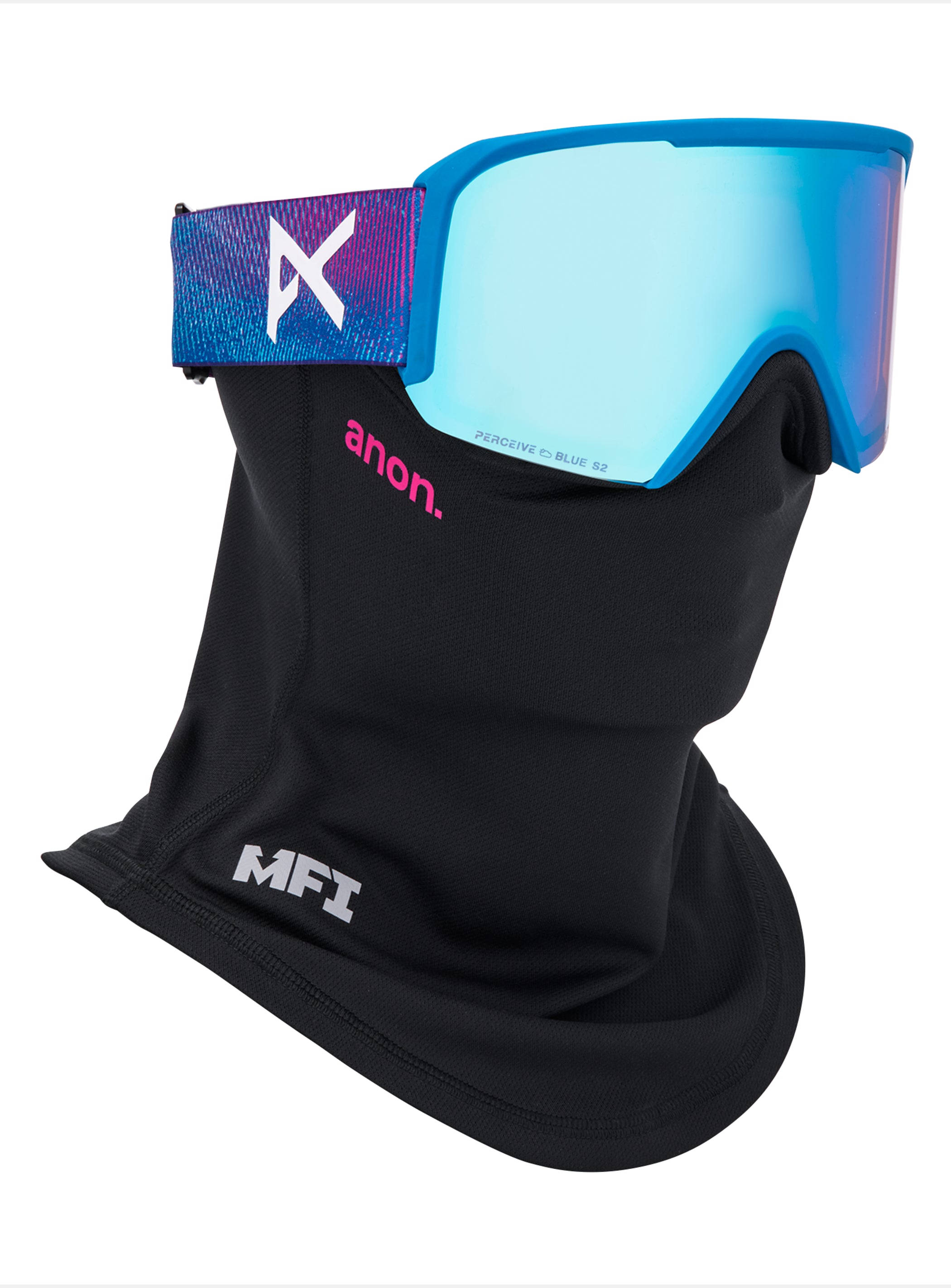 Anon Nesa Goggles + Bonus Lens + MFI® Face Mask | Frame: Pink Denim, Lens: Perceive Variable Blue
